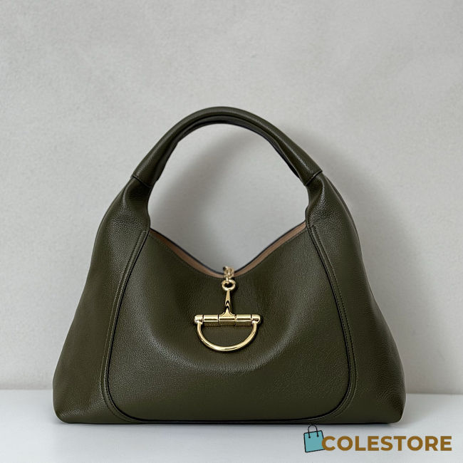 Colestore Gucci Softbit Maxi Shoulder Bag Forest Green Leather 46x26x16cm - 1