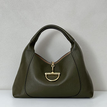 Colestore Gucci Softbit Maxi Shoulder Bag Forest Green Leather 46x26x16cm