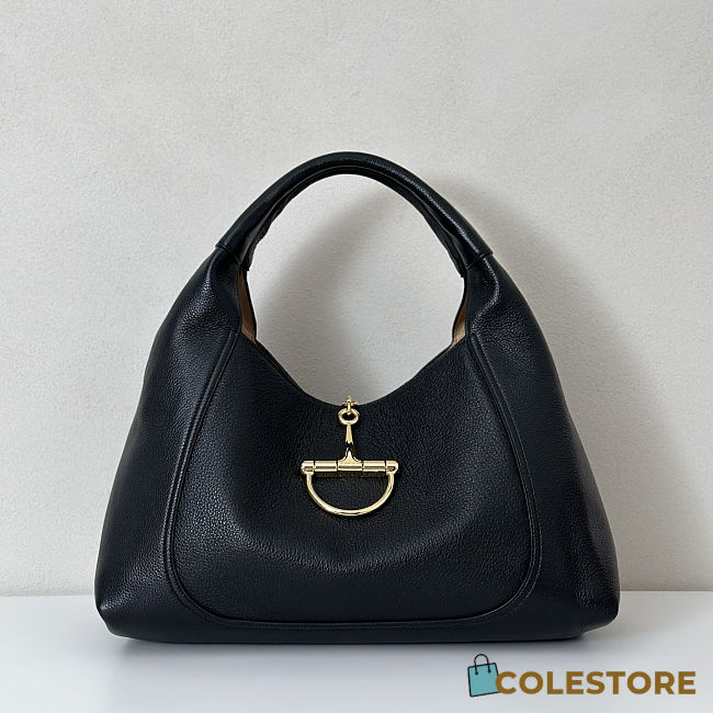 Colestore Gucci Softbit Maxi Shoulder Bag Black Leather 46x26x16cm - 1