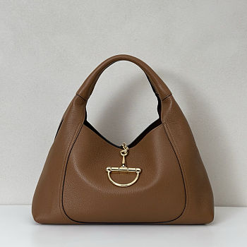 Colestore Gucci Softbit Maxi Shoulder Bag Brown Leather 46x26x16cm