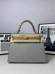 Colestore Hermes Kelly Bag Grey & Gold 25cm - 1