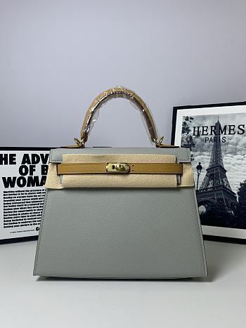 Colestore Hermes Kelly Bag Grey & Gold 25cm