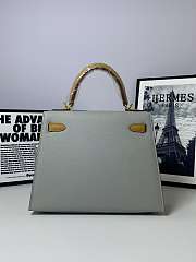 Colestore Hermes Kelly Bag Grey & Gold 25cm - 6