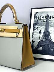 Colestore Hermes Kelly Bag Grey & Gold 25cm - 5