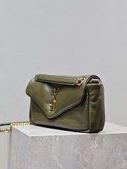 Colestore YSL Saint Laurent Calypso Leather Shoulder Bag Olive Green 26×14×7cm - 6