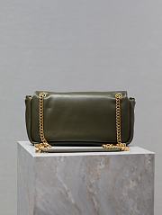 Colestore YSL Saint Laurent Calypso Leather Shoulder Bag Olive Green 26×14×7cm - 5