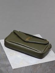 Colestore YSL Saint Laurent Calypso Leather Shoulder Bag Olive Green 26×14×7cm - 4