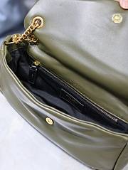 Colestore YSL Saint Laurent Calypso Leather Shoulder Bag Olive Green 26×14×7cm - 2