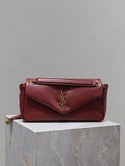 Colestore YSL Saint Laurent Calypso Leather Shoulder Bag Red 26×14×7cm - 1