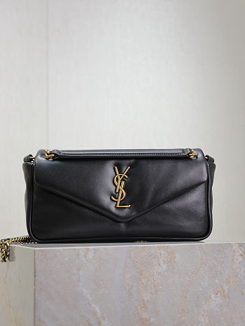 Colestore YSL Saint Laurent Calypso Leather Shoulder Bag Black 26×14×7cm