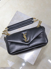 Colestore YSL Saint Laurent Calypso Leather Shoulder Bag Black 26×14×7cm - 3