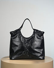 Colestore YSL Yves Saint Laurent Patent Leather Hobo Black 43x27x13cm - 1