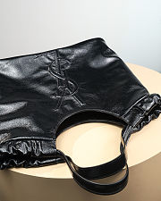 Colestore YSL Yves Saint Laurent Patent Leather Hobo Black 43x27x13cm - 5