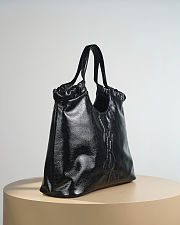 Colestore YSL Yves Saint Laurent Patent Leather Hobo Black 43x27x13cm - 3