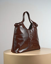 Colestore YSL Yves Saint Laurent Patent Leather Hobo Brown 43x27x13cm - 5