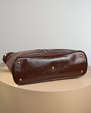 Colestore YSL Yves Saint Laurent Patent Leather Hobo Brown 43x27x13cm - 4