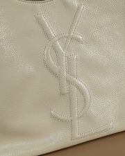 Colestore YSL Yves Saint Laurent Patent Leather Hobo White 43x27x13cm - 6