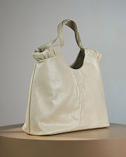 Colestore YSL Yves Saint Laurent Patent Leather Hobo White 43x27x13cm - 5