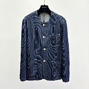 Colestore Louis Vuitton Chic Collarless Denim Jacket - 1