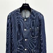 Colestore Louis Vuitton Chic Collarless Denim Jacket - 6