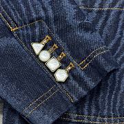 Colestore Louis Vuitton Chic Collarless Denim Jacket - 4