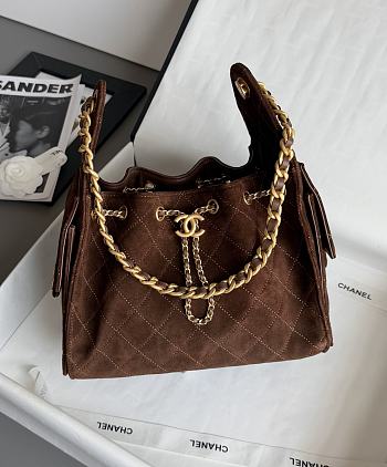 Colestore Chanel 25 Small Handbag Grained Calfskin & Gold-Tone Metal Brown 30x26x14cm