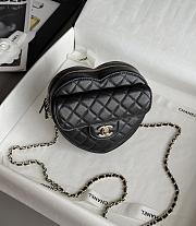 Colestore Chanel Gold Mini CC in Love Heart Crossbody Black 12x13x5.5cm - 5