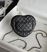 Colestore Chanel Gold Mini CC in Love Heart Crossbody Black 12x13x5.5cm - 4