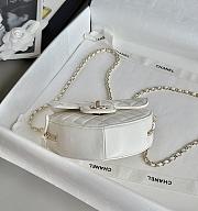 Colestore Chanel Gold Mini CC in Love Heart Crossbody White 12x13x5.5cm - 3