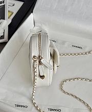 Colestore Chanel Gold Mini CC in Love Heart Crossbody White 12x13x5.5cm - 2