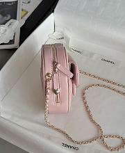 Colestore Chanel Gold Mini CC in Love Heart Crossbody Pink 12x13x5.5cm - 6