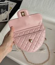 Colestore Chanel Gold Mini CC in Love Heart Crossbody Pink 12x13x5.5cm - 5