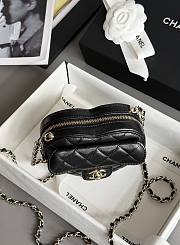 Colestore Chanel Gold Mini CC in Love Heart Crossbody Black 18x19x5cm - 5