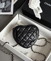 Colestore Chanel Gold Mini CC in Love Heart Crossbody Black 18x19x5cm - 3