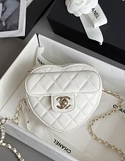 Colestore Chanel Gold Mini CC in Love Heart Crossbody White 18x19x5cm - 1