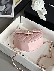 Colestore Chanel Gold Mini CC in Love Heart Crossbody Pink 18x19x5cm - 6