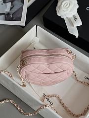 Colestore Chanel Gold Mini CC in Love Heart Crossbody Pink 18x19x5cm - 4