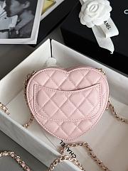 Colestore Chanel Gold Mini CC in Love Heart Crossbody Pink 18x19x5cm - 2