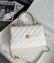 Colestore Chanel Coco Handle Shoulder Bag White 14X24x10cm - 1