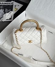 Colestore Chanel Coco Handle Shoulder Bag White 14X24x10cm - 2