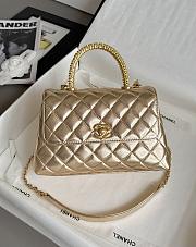 Colestore Chanel Coco Handle Shoulder Bag Gold 14X24x10cm - 1
