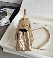 Colestore Chanel Coco Handle Shoulder Bag Gold 14X24x10cm - 4