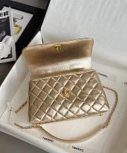 Colestore Chanel Coco Handle Shoulder Bag Gold 14X24x10cm - 2
