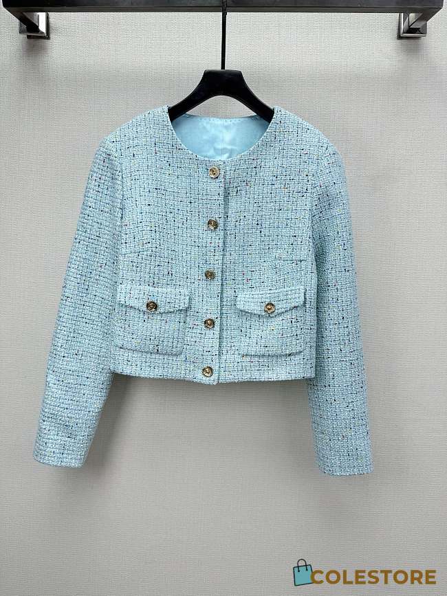 Colestore Chanel Tweed Jacket Light Blue - 1