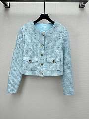 Colestore Chanel Tweed Jacket Light Blue - 1
