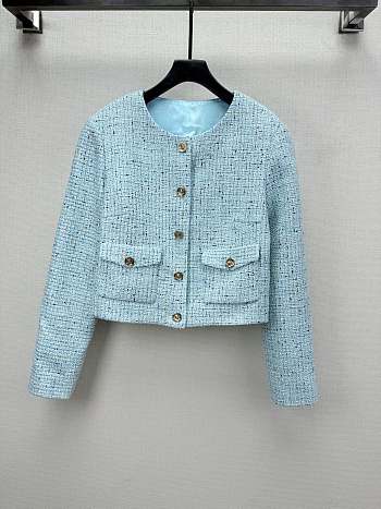 Colestore Chanel Tweed Jacket Light Blue
