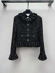 Colestore Chanel Ruffled Tweed Jacket Black  - 1