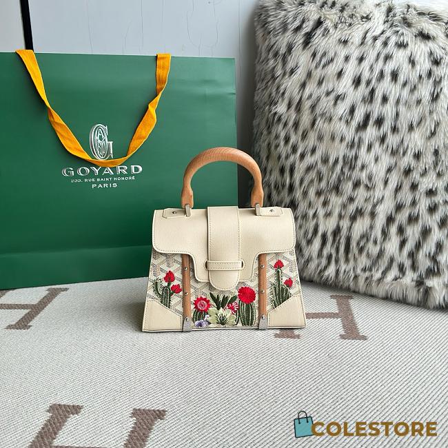 Colestore Goyard Saigon PM Bag White Flower 20x12x28cm - 1