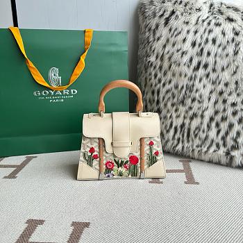 Colestore Goyard Saigon PM Bag White Flower 20x12x28cm
