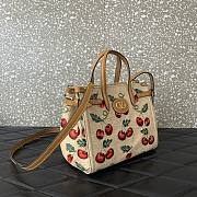 Colestore Valentino Garavani Antibes Small Shopping Bag In Jacquard Raffia With Cherryfic Pattern 22x19x12cm - 3